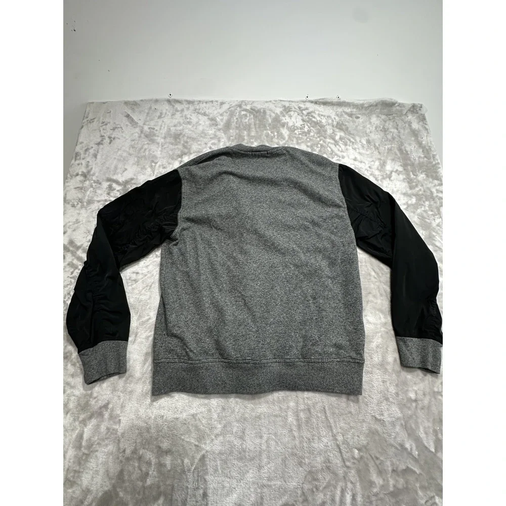 DKNY Jacket Sweatshirt Men's Size XL Gray Black Sleeves Full Zip Up Two Tone EUC